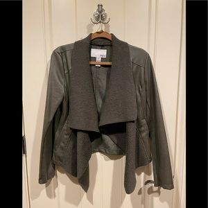 Olive green faux leather jacket